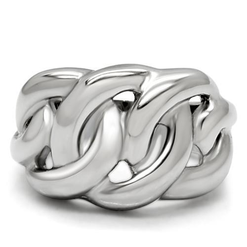 TK147 - High polished (no plating) Stainless Steel Ring with No Stone-2