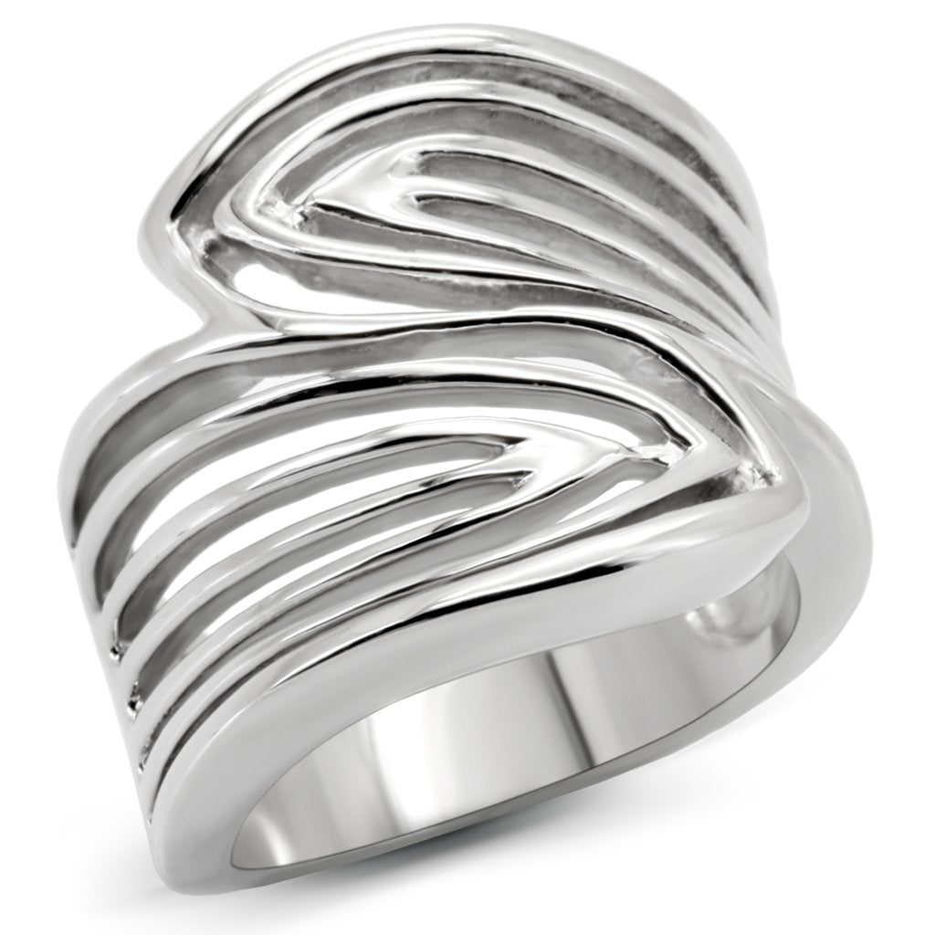 TK153 - High polished (no plating) Stainless Steel Ring with No Stone-0