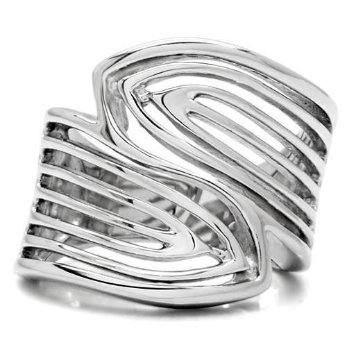 TK153 - High polished (no plating) Stainless Steel Ring with No Stone-2