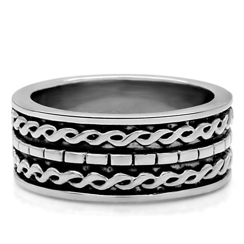 TK158 - High polished (no plating) Stainless Steel Ring with No Stone-2