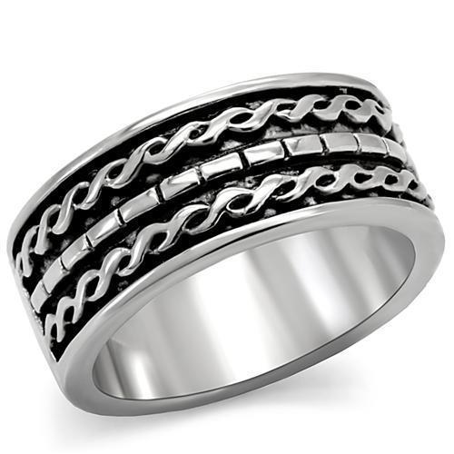 TK158 - High polished (no plating) Stainless Steel Ring with No Stone-0