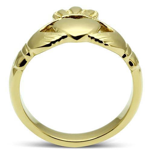 TK160G - IP Gold(Ion Plating) Stainless Steel Ring with No Stone-2