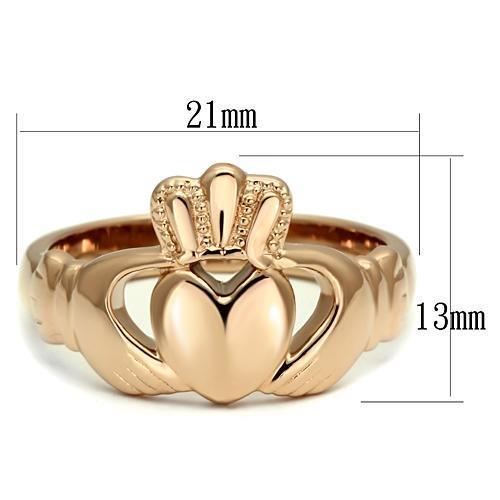 TK160R - IP Rose Gold(Ion Plating) Stainless Steel Ring with No Stone-1