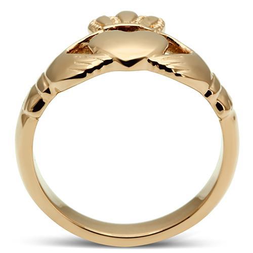 TK160R - IP Rose Gold(Ion Plating) Stainless Steel Ring with No Stone-2