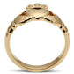 TK160R - IP Rose Gold(Ion Plating) Stainless Steel Ring with No Stone-2