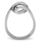 TK161 - High polished (no plating) Stainless Steel Ring with Top Grade Crystal  in Clear-3