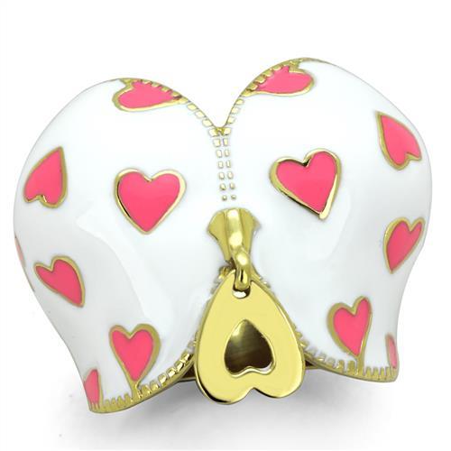 TK1622 - IP Gold(Ion Plating) Stainless Steel Ring with Epoxy  in Multi Color-0