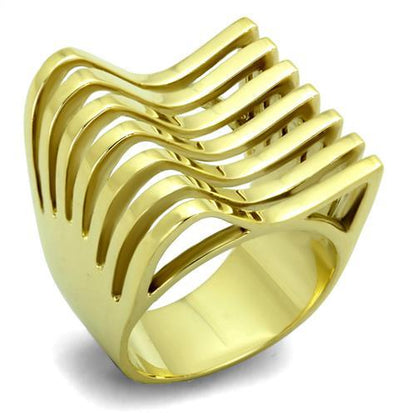 TK1628 - IP Gold(Ion Plating) Stainless Steel Ring with No Stone-0