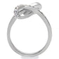 TK162 - High polished (no plating) Stainless Steel Ring with Top Grade Crystal  in Clear-3