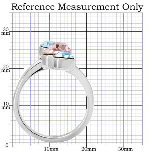 TK163  - Rhodium Brass, AAA CZ , Multi Color - TK163-3