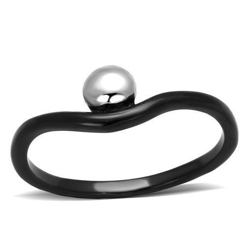 TK1645 - Two-Tone IP Black Stainless Steel Ring with No Stone-0