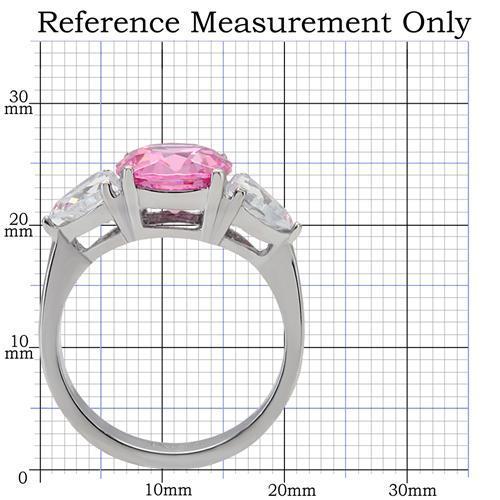 TK164 - High polished (no plating) Stainless Steel Ring with AAA Grade CZ  in Rose-1