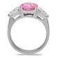 TK164 - High polished (no plating) Stainless Steel Ring with AAA Grade CZ  in Rose-3