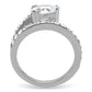 TK166 - High polished (no plating) Stainless Steel Ring with AAA Grade CZ  in Clear-3