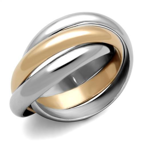 TK1670 - Two-Tone IP Rose Gold Stainless Steel Ring with No Stone-0
