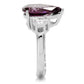TK167 - High polished (no plating) Stainless Steel Ring with Synthetic Synthetic Glass in Amethyst-4