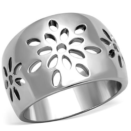 TK1684 - High polished (no plating) Stainless Steel Ring with No Stone-0