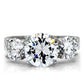 TK168 - High polished (no plating) Stainless Steel Ring with AAA Grade CZ  in Clear-2
