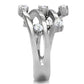 TK173 - High polished (no plating) Stainless Steel Ring with Top Grade Crystal  in Clear-4
