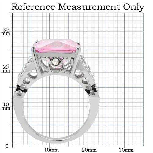 TK175 - High polished (no plating) Stainless Steel Ring with AAA Grade CZ  in Rose-1
