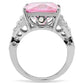 TK175 - High polished (no plating) Stainless Steel Ring with AAA Grade CZ  in Rose-3