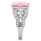 TK175 - High polished (no plating) Stainless Steel Ring with AAA Grade CZ  in Rose-4