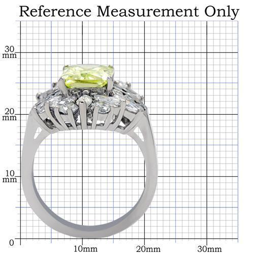 TK176 - High polished (no plating) Stainless Steel Ring with AAA Grade CZ  in Apple Green color-1