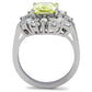 TK176 - High polished (no plating) Stainless Steel Ring with AAA Grade CZ  in Apple Green color-3