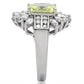 TK176 - High polished (no plating) Stainless Steel Ring with AAA Grade CZ  in Apple Green color-4