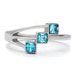 TK180 - High polished (no plating) Stainless Steel Ring with Synthetic Synthetic Glass in Sea Blue-2