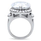 TK184 - High polished (no plating) Stainless Steel Ring with AAA Grade CZ  in Clear-3