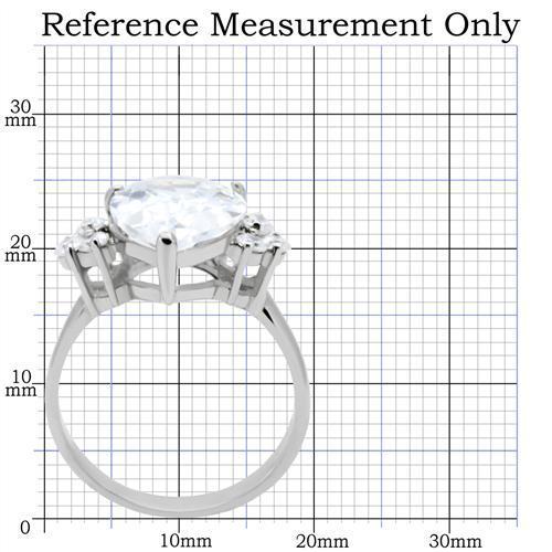 TK186 - High polished (no plating) Stainless Steel Ring with AAA Grade CZ  in Clear-1