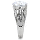TK187 - High polished (no plating) Stainless Steel Ring with AAA Grade CZ  in Clear-4
