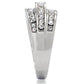 TK188 - High polished (no plating) Stainless Steel Ring with Top Grade Crystal  in Clear-4