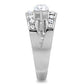 TK189 - High polished (no plating) Stainless Steel Ring with AAA Grade CZ  in Clear-4