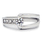TK190 - High polished (no plating) Stainless Steel Ring with AAA Grade CZ  in Clear-2
