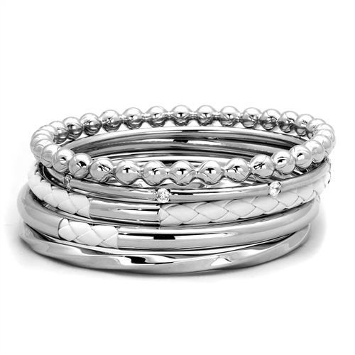TK1937 - High polished (no plating) Stainless Steel Bangle with No Stone-0