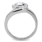 TK195 - High polished (no plating) Stainless Steel Ring with AAA Grade CZ  in Clear-3
