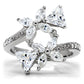 TK196 - High polished (no plating) Stainless Steel Ring with AAA Grade CZ  in Clear-2