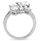 TK196 - High polished (no plating) Stainless Steel Ring with AAA Grade CZ  in Clear-3