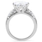 TK197 - High polished (no plating) Stainless Steel Ring with AAA Grade CZ  in Clear-3