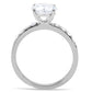 TK198 - High polished (no plating) Stainless Steel Ring with AAA Grade CZ  in Clear-3
