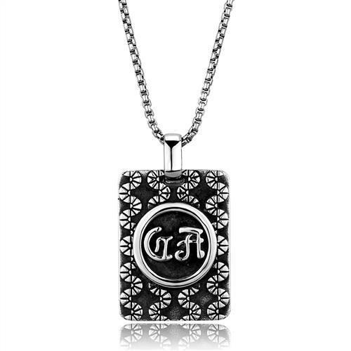 TK1992 - High polished (no plating) Stainless Steel Necklace with No Stone-0