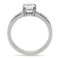 TK199 - High polished (no plating) Stainless Steel Ring with AAA Grade CZ  in Clear-3