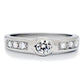 TK200 - High polished (no plating) Stainless Steel Ring with AAA Grade CZ  in Clear-2