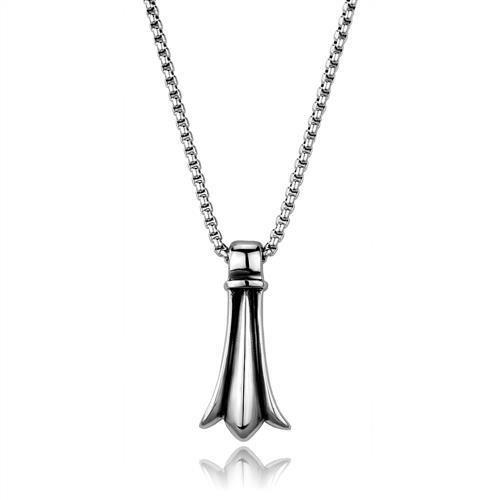 TK2010 - High polished (no plating) Stainless Steel Necklace with No Stone-0