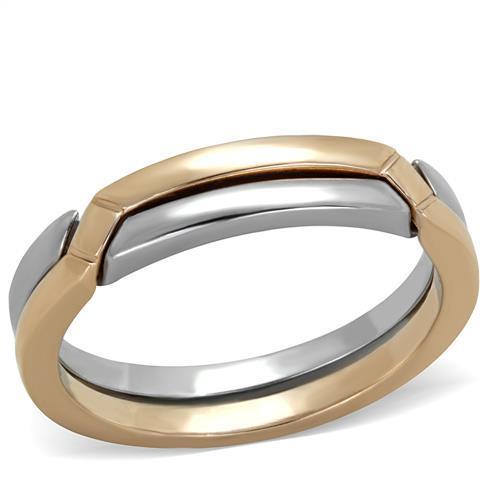 TK2031 - Two-Tone IP Rose Gold Stainless Steel Ring with No Stone-0