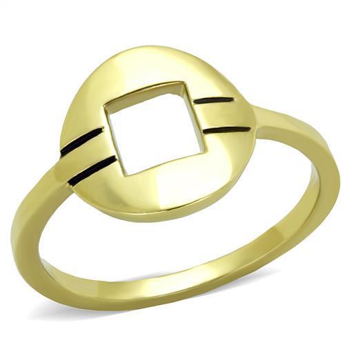 TK2033 - IP Gold(Ion Plating) Stainless Steel Ring with No Stone-0