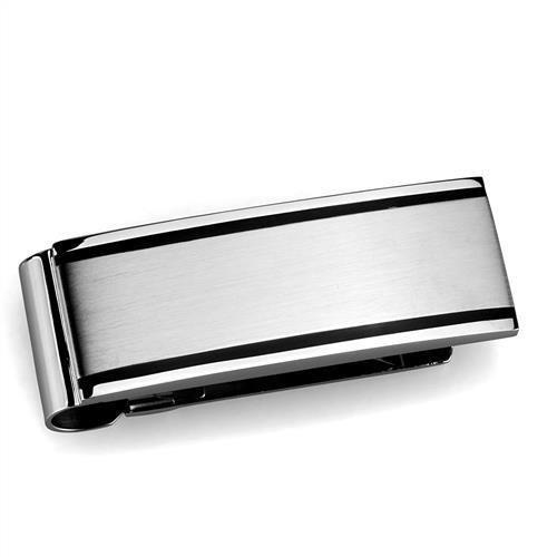 TK2073 - High polished (no plating) Stainless Steel Money clip with No Stone-0