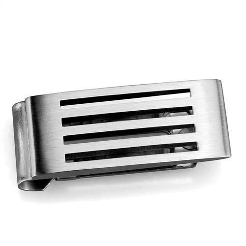 TK2074 - High polished (no plating) Stainless Steel Money clip with No Stone-0